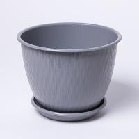 Цветочный горшок Корсика 2,4л серый муссон с поддоном 5PL0298 Цветочный горшок Корсика 2,4л серый муссон с поддоном 5PL0298