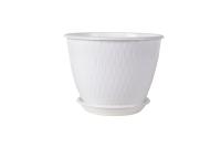 Цветочный горшок Корсика 1,8л белый с поддоном 5PL0290 Цветочный горшок Корсика 1,8л белый с поддоном 5PL0290