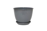 Цветочный горшок Корсика 1,8л серый муссон с поддоном 5PL0293 Цветочный горшок Корсика 1,8л серый муссон с поддоном 5PL0293