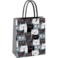 Пакет подарочный 18*23*10см "Cat pattern"  глянцевая ламинация MESHU/MS_61574/Рельеф