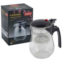 Чайник заварочный 0,5л Gung Fu с кнопкой пластик ручка, фильтр нерж.сталь/24шт/004532/Mallony