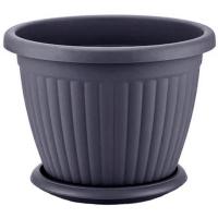 Кашпо Кемер 31л антрацит с под. /10шт/ЭД