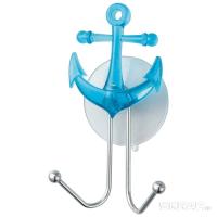 Крючок для ванной двойной Якорь на присоске металл 004718 Крючок для ванной двойной Якорь на присоске металл 004718