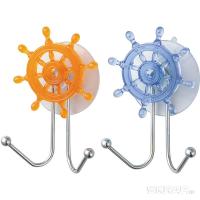 Крючок д/ванной двойной Штурвал на присоске металл 004717 Крючок д/ванной двойной Штурвал на присоске металл 004717