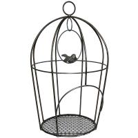 Клетка с птицей садовый декор РЗДИ без покрытия Н57 Д33см/1шт