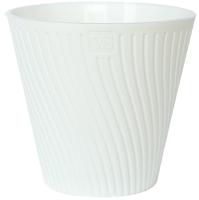 Кашпо Луи 1,2л белый с вставкой+дренаж /30шт/ЭД