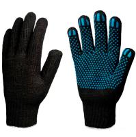 П234371 Перчатки хб средние с ПВХ 10 класс 5 нитей с точкой XL черный 10.5 /10шт/ АПИ