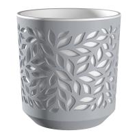 Кашпо Листья 4л серый с белой вставкой КШ-5829 /12шт/ПП 