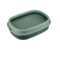 Туалет д/кошек ЛЯ-МУРР с низким бортом и сеткой 48*35,5см нефрит /М1833/М-пластика