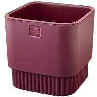 Кашпо Бостон VipSet 5,5л бордовый кватрат с дренаж вставкой /6шт/ЭД