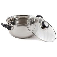Кастрюля 2,8л нерж.сталь с крышкой (стекло) бакелит ручки/8шт/985872