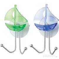 Крючок для ванной двойной Парус на присоске металл 004716 Крючок для ванной двойной Парус на присоске металл 004716
