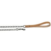 Поводок цепь с кожаной ручкой 3,5мм*120см/13412350/Каскад Поводок цепь с кожаной ручкой 3,5мм*120см/13412350/Каскад