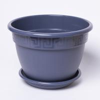 Цветочный горшок Антик 4,9л антрацит с поддоном 5PL0231