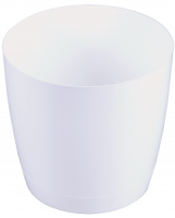 Кашпо Крокус 19см 3,5л круглое с поддоном белый 07061