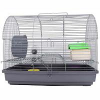 Клетка д/грыз N1 ДКг512 2-х эт саквояж укомплектованная серая 47*30*39см/4шт/Евро 