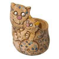 Кашпо Кошка с котенком 1,1л Кашпо Кошка с котенком 1,1л
