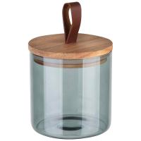 Банка д/сыпуч. прод. 0.6л Albero di Marmo стекл. крышка из мрамор. дерева 108283 /24шт/Leonord