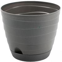 Кашпо Бриз 3,7л серый с прик. под. /10шт/Рад