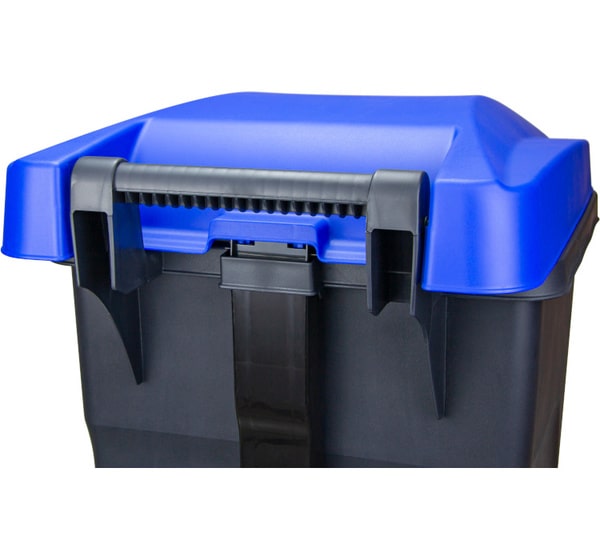 Бак д/мусора 85л синий с педалью на колесах М2399 