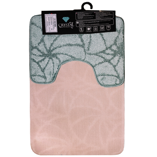 Комплект ковриков д/ванной и WC Ракушка 50*80/40*50см фисташковый МС2-703 /25шт/ My Crystal Комплект ковриков д/ванной и WC Ракушка 50*80/40*50см фисташковый МС2-703 /25шт/ My Crystal