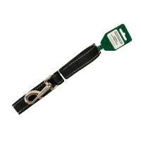 Поводок капрон 25мм*1,5м черный со светоотражающими полосами DONBARON