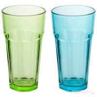Стакан стеклянный 355мл бирюзовый/зеленый/48шт/007278/Mallony