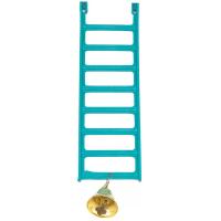 Игрушка д/птиц Лесенка с колокольчиком блистер бирюзовая/5044/Дарэлл