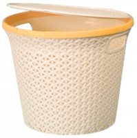 Корзина для белья Плетенка 20л круглая с крышкой 