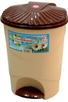 Контейнер 15л для мусора с педалью бежевый