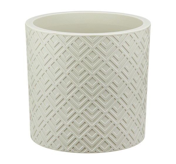 Кашпо ЭТНА D200*190мм 3,4л белый ротанг с вставкой М3183 /12шт/М-пласт 