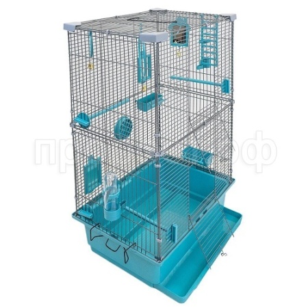 Клетка д/птиц ТУТТИ-2 ECO 42*30*66см (укомплект) бирюза /46212/Дарэлл