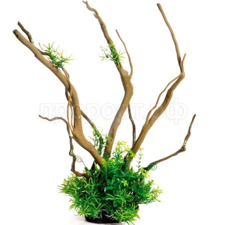 Грот Коряга с растениями XL 340*90*380мм/74044212/Триол