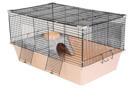 Клетка д/грыз ШУША-1 78*48**41см шаг прута 13мм разборная комплект беж-черн/4480беж-черн/Дарэлл