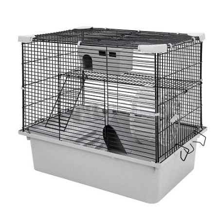 Клетка д/грыз ЭКО 2-х эт РИККИ 42*30*40см разборная светло-серая/43102/Дарэлл