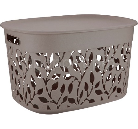 Коробка для хранения ФЛОРА 25л французский серый с крышкой М2364