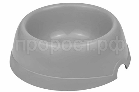 Миска одинарная пластик №4 750мл светло-серый