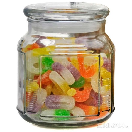 Банка д/сыпуч. прод. 0,75л ARIA стеклянная с крышкой/24шт/004470/Mallony