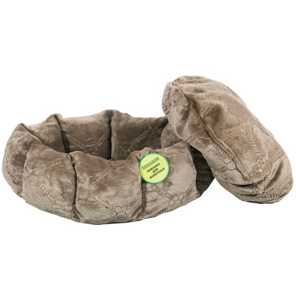 Лежанка круглая с подушкой коричневая 52*20см/DONBARON Лежанка круглая с подушкой коричневая 52*20см/DONBARON