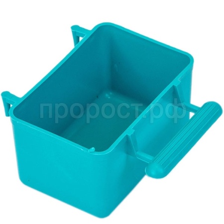 Кормушка ЕВРО 8*5*4,5см пласт. крючок бирюза/5070