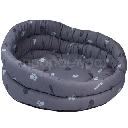 Лежанка круглая стеганая с подушкой хлопок разноцветная 60*60*20/9133