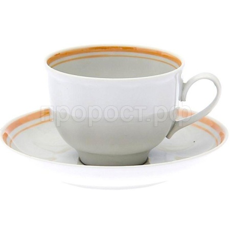 Чашка чайная с блюдцем 275мл Гранатовый Отводка люстром фарфор 004172 /12шт/ДФ