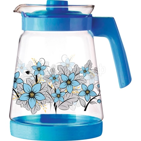 Кувшин 2,5л Pentola-2500 жаропроч.стекло, пластик ручка, синий/24шт/910118/Mallony