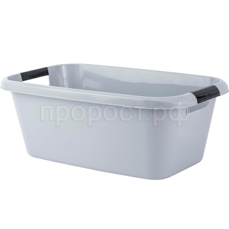 Таз 30л LICA прямоугольный с ручками серый шторм PT1164ГО-5/5шт/ПТ