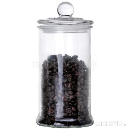 Банка д/сыпуч. прод. 0,9л BANCA стеклянная с крышкой/12шт/003602/Mallony
