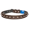 Ошейник кожа 20мм с украшением и шипами на фетре 44-46см/40632