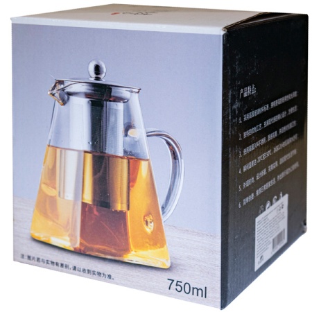 Чайник-заварник 0,75л Кувшин квадрат стекло с ситечком метал. AST-006-Н-703 /60шт/ASTELL 