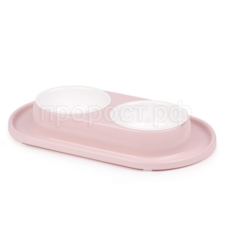 Миска двойная пластик 0,3л Лекси на подставке