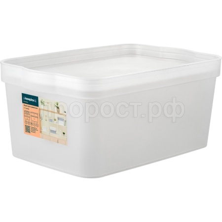 Ящик д/хранения 7,5л Keeplex Trendy с крышкой матовый кристалл KL3503 /10шт/ПР