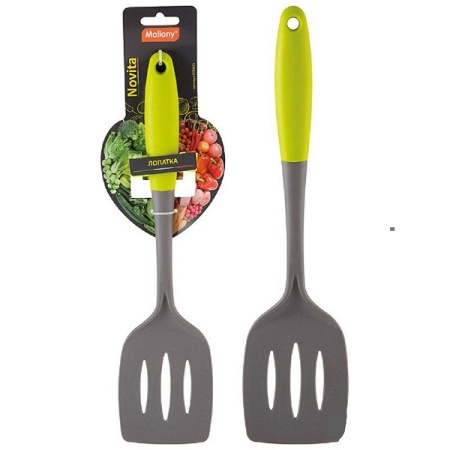 Лопатка с отверстиями Novita из нейлона с цветной ручкой из TPR /24шт/005425/ Mallony